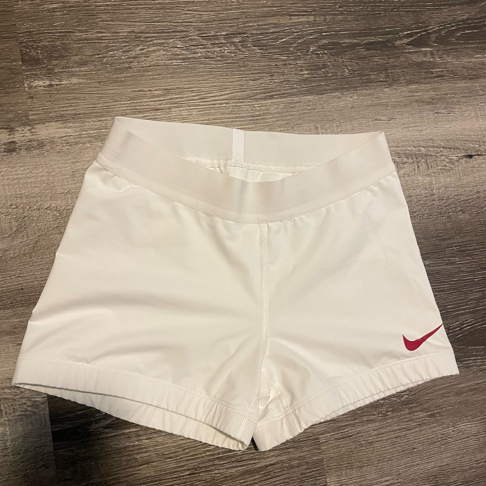 Women’s Nike Shorts Style: 825014, Color: White w/crimson swish Size: S